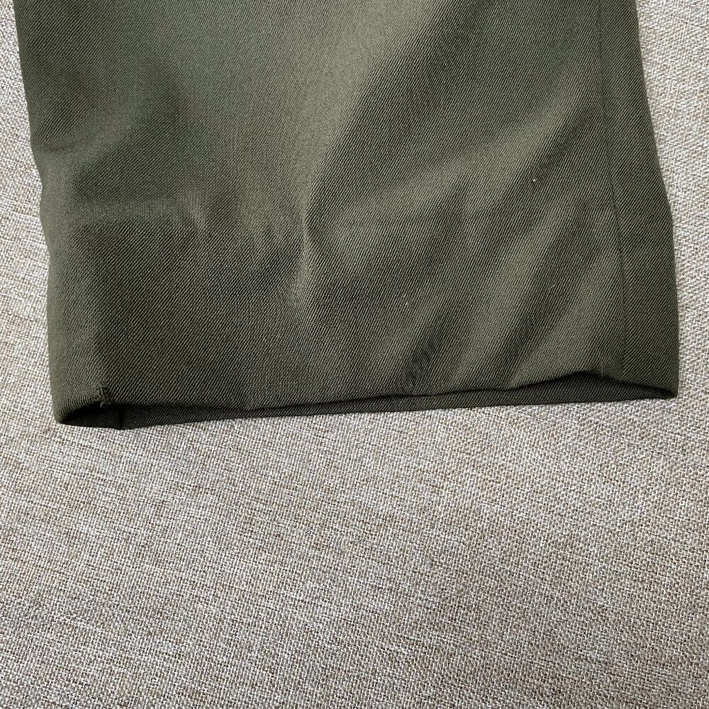 Paul Dione 100% Worsted Wool Pleated Dress Pants Men's 36 Mid Rise Green Office - Picture 8 of 16